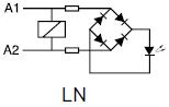 Led indicator with rectifier